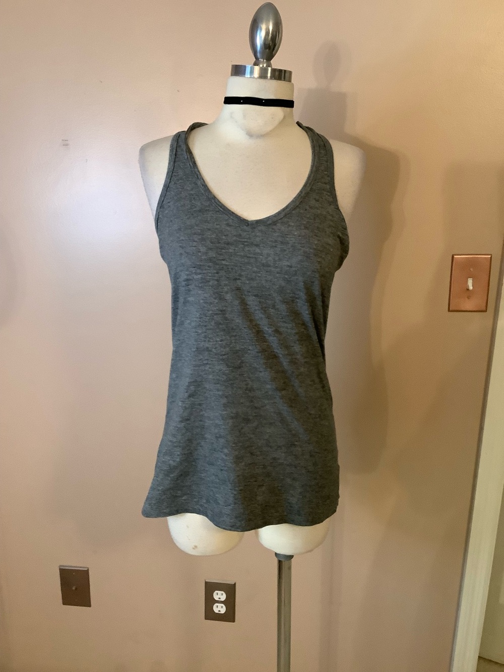 Champion C9 V-neck Gray Tank Top Crossover Racerback Athletic Tank Top Small